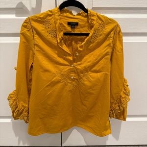 Eyelet ruffle sleeve blouse